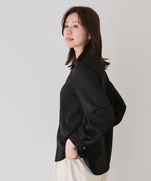 Jayro（ジャイロ）の「レース使いブラウス（シャツ/ブラウス・レディース・ベージュ/ホワイト系その他/ブラック・M）」の6枚目の写真