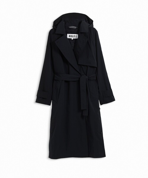 AIGLE（エーグル）の「ロングトレンチコート（トレンチコート・レディース・ベージュ/ブラック・S/M/XS）」の18枚目の写真