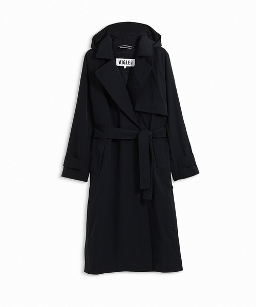 AIGLE（エーグル）の「ロングトレンチコート（トレンチコート・レディース・ベージュ/ブラック・S/M/XS）」の3枚目の写真