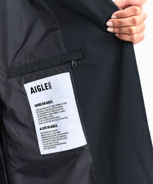 AIGLE（エーグル）の「ロングトレンチコート（トレンチコート・レディース・ベージュ/ブラック・S/M/XS）」の8枚目の写真