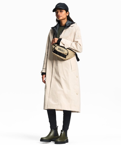 AIGLE（エーグル）の「ロングトレンチコート（トレンチコート・レディース・ベージュ/ブラック・S/M/XS）」の10枚目の写真