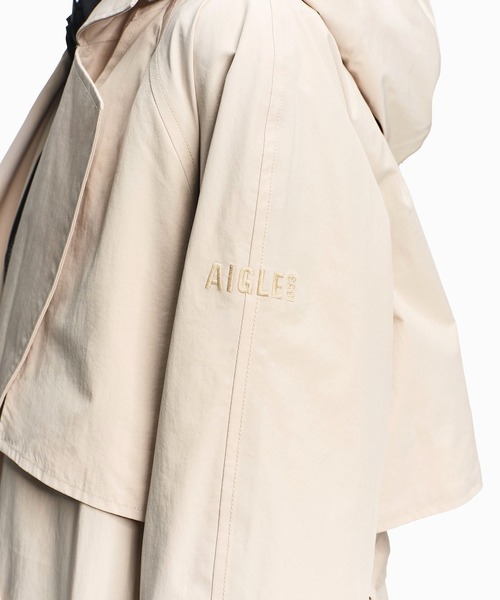 AIGLE（エーグル）の「ロングトレンチコート（トレンチコート・レディース・ベージュ/ブラック・S/M/XS）」の14枚目の写真