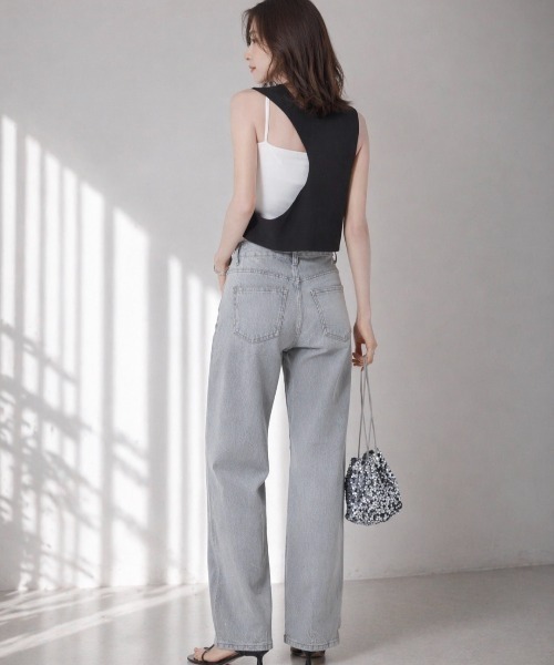 Dolce Fiora(ドルチェフィオラ)の「ベスト・パンツ2点SET/変形モードベスト /シーズンレス(その他トップス・レディース・ブラック・M~L)」の4枚目の写真