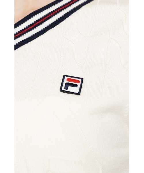 SLY(スライ)の「FILA x SLY CABLE KNIT TOPS フィラスライケーブルニットトップス 春服 夏服(ニット/セーター・レディース・ブラック/ネイビー/アイボリー・FREE)」の10枚目の写真