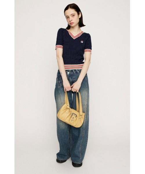 SLY(スライ)の「FILA x SLY CABLE KNIT TOPS フィラスライケーブルニットトップス 春服 夏服(ニット/セーター・レディース・ブラック/ネイビー/アイボリー・FREE)」の14枚目の写真