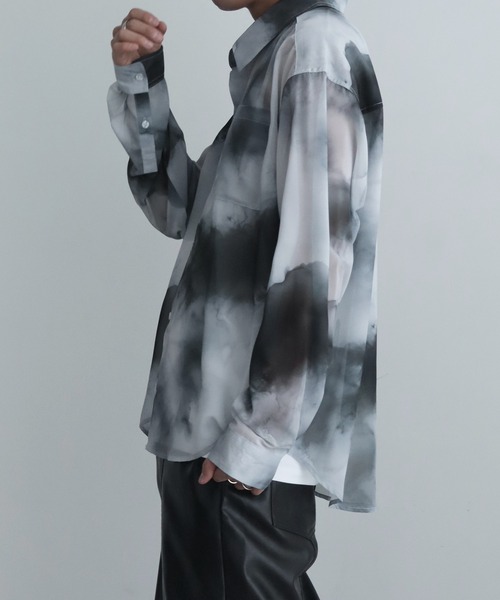 welise(ウェライズ)の「【welise/ウェライズ】シフォンシアー モードアーティスティック総柄 長袖シャツ(シャツ/ブラウス・メンズ・ブラック系その他2/ブラック系その他/ホワイト系その他・L/M/S)」の20枚目の写真