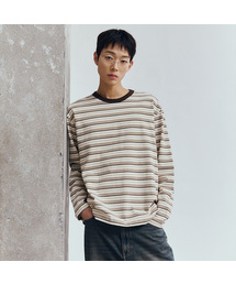 MINDBRIDGE（マインドブリッジ）の「[ON]コットン100%マルチストライプオーバーサイズ長袖Tシャツ - 2カラー（Tシャツ/カットソー）」