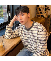 MINDBRIDGE（マインドブリッジ）の「[ON]コットン100%マルチストライプオーバーサイズ長袖Tシャツ - 2カラー（Tシャツ/カットソー）」