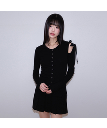 One Off-Shoulder Strap Long Sleeve [Black]