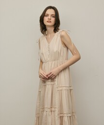 ダイアグラムグレースコンチネンタル カットワークマキシ丈ワンピース コットン ピグメントワンピース / GRACE CONTINENTAL | GRACE CONTINENTAL