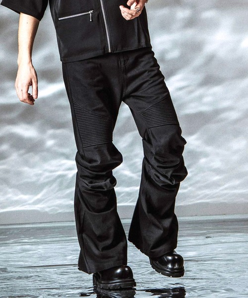 NO ID.（ノーアイディ）の「【NO ID.】Langwid Riders Pants / ラングウィッドライダースパンツ（その他パンツ・メンズ・ブラック/グレー・2/1）」の2枚目の写真