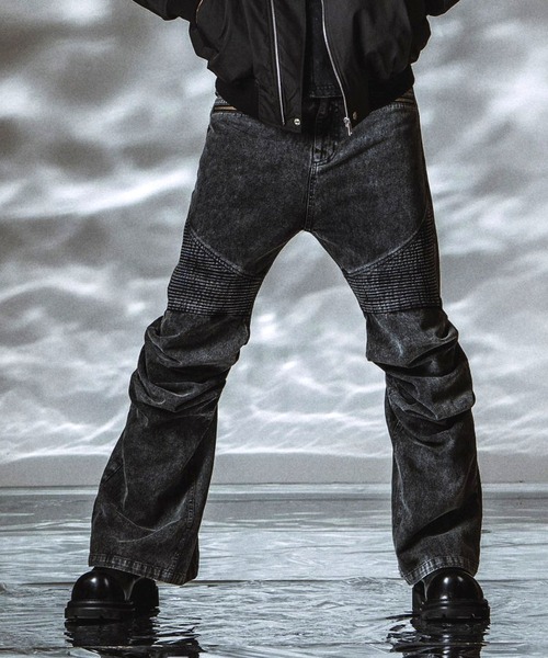 NO ID.（ノーアイディ）の「【NO ID.】Langwid Riders Pants / ラングウィッドライダースパンツ（その他パンツ・メンズ・ブラック/グレー・2/1）」の9枚目の写真