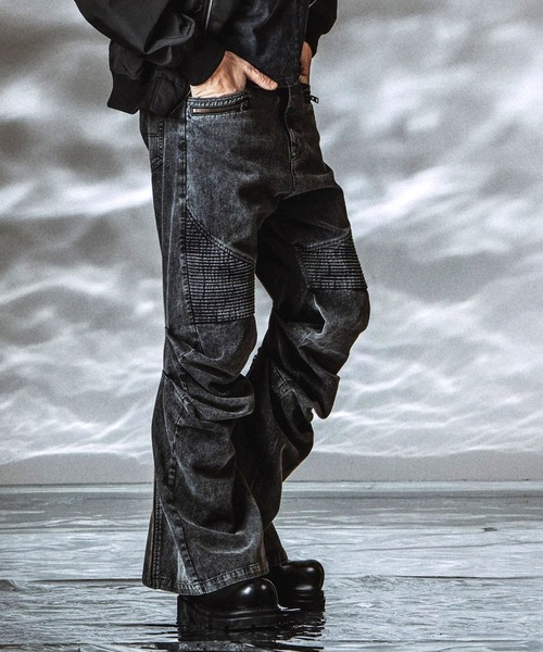 NO ID.（ノーアイディ）の「【NO ID.】Langwid Riders Pants / ラングウィッドライダースパンツ（その他パンツ・メンズ・ブラック/グレー・2/1）」の8枚目の写真