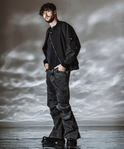 NO ID.（ノーアイディ）の「【NO ID.】Langwid Riders Pants / ラングウィッドライダースパンツ（その他パンツ・メンズ・ブラック/グレー・2/1）」の6枚目の写真