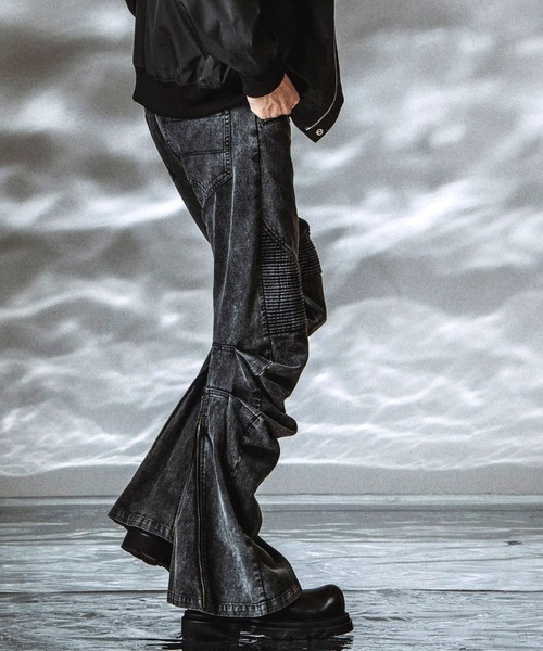 NO ID.（ノーアイディ）の「【NO ID.】Langwid Riders Pants / ラングウィッドライダースパンツ（その他パンツ・メンズ・ブラック/グレー・2/1）」の10枚目の写真