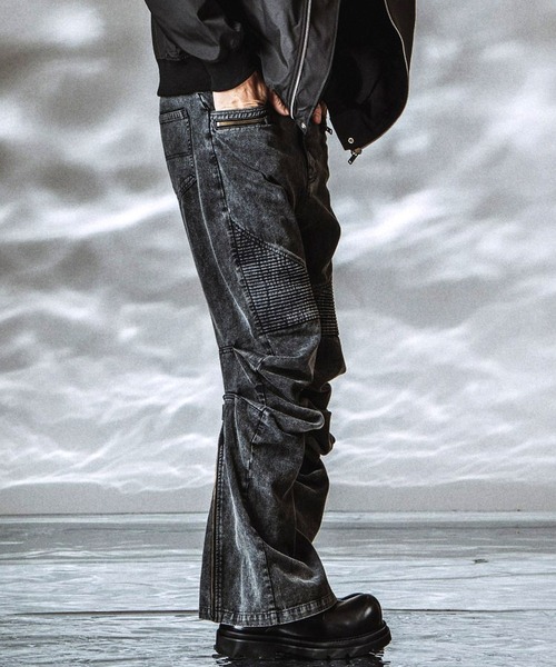 NO ID.（ノーアイディ）の「【NO ID.】Langwid Riders Pants / ラングウィッドライダースパンツ（その他パンツ・メンズ・ブラック/グレー・2/1）」の11枚目の写真