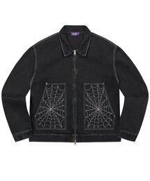 LAUGHER（ラファー）の「SPIDER WEB DENIM JACKET - BLACK（デニムジャケット）」