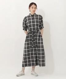 Afternoon Tea（アフタヌーンティー）の「チェック麻調シャツワンピース（ワンピース）」