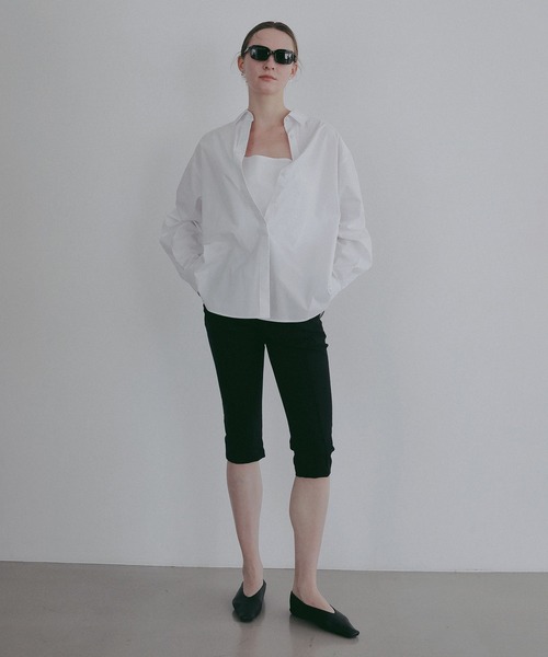 MANOF(マノフ)の「TIE OVER SHIRT(シャツ/ブラウス・レディース・ホワイト/ブラック/ブルー・M/S)」の21枚目の写真