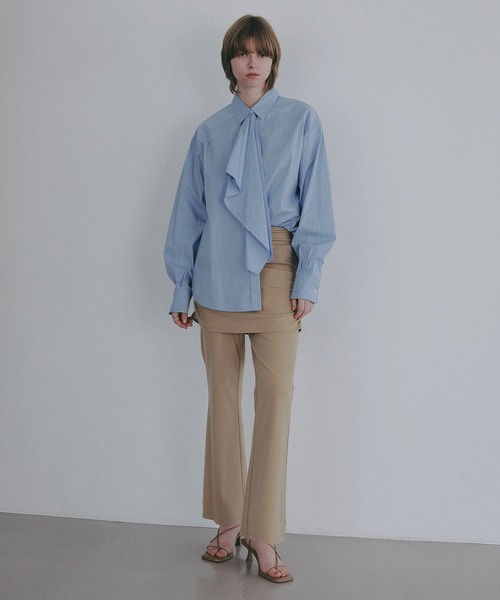 MANOF(マノフ)の「TIE OVER SHIRT(シャツ/ブラウス・レディース・ホワイト/ブラック/ブルー・M/S)」の16枚目の写真