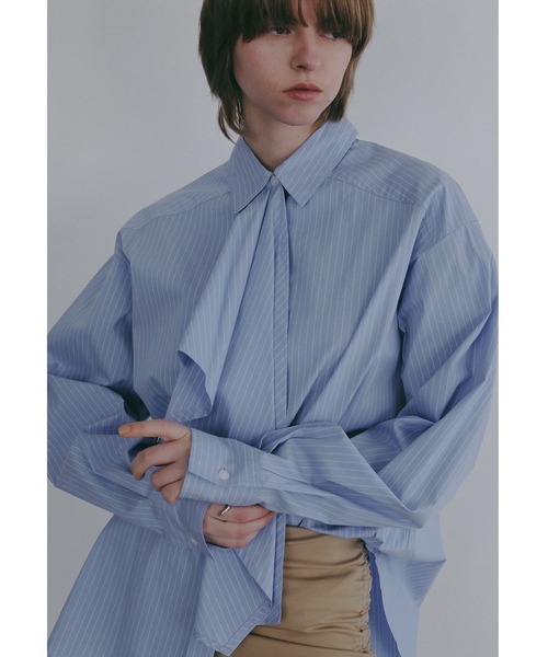 MANOF(マノフ)の「TIE OVER SHIRT(シャツ/ブラウス・レディース・ホワイト/ブラック/ブルー・M/S)」の13枚目の写真