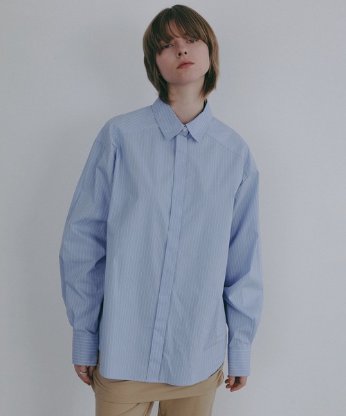 MANOF(マノフ)の「TIE OVER SHIRT(シャツ/ブラウス・レディース・ホワイト/ブラック/ブルー・M/S)」の19枚目の写真