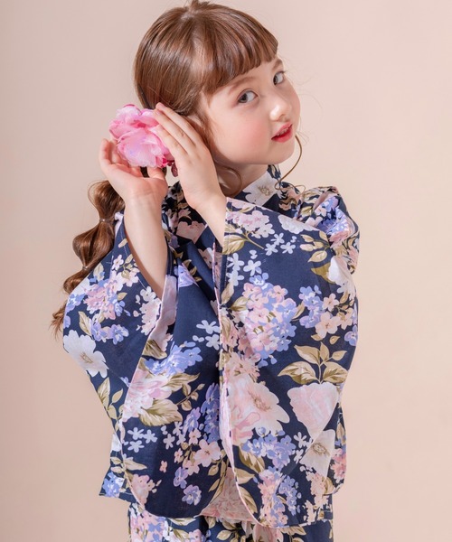 Catherine Cottage(キャサリンコテージ)の「2WAYセパレート浴衣セット【ZOZO限定先行予約受付中】(浴衣・キッズ・ピンク系5/ブラック系3/サックスブルー系/ブルーパープル/ネイビー系1/ベージュ系9/ダークネイビー/ブルー系5/グリーン×ピンク/オレンジ系6/ピンク系6/ネイビー系2/ライラック系9/レッド系9/モーブ系6/ブラック系/ミント/ピンク系2/ピンク系1/ブラック系9/ブルー系6/ネイビー系5/ライラック系1/ホワイト×ブルー/ブラック/ライトブルー・M/S/XS/L)」の12枚目の写真