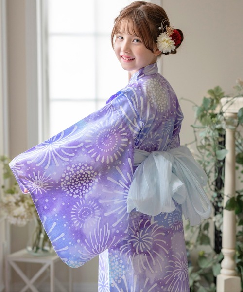 Catherine Cottage(キャサリンコテージ)の「2WAYセパレート浴衣セット【ZOZO限定先行予約受付中】(浴衣・キッズ・ピンク系5/ブラック系3/サックスブルー系/ブルーパープル/ネイビー系1/ベージュ系9/ダークネイビー/ブルー系5/グリーン×ピンク/オレンジ系6/ピンク系6/ネイビー系2/ライラック系9/レッド系9/モーブ系6/ブラック系/ミント/ピンク系2/ピンク系1/ブラック系9/ブルー系6/ネイビー系5/ライラック系1/ホワイト×ブルー/ブラック/ライトブルー・M/S/XS/L)」の18枚目の写真