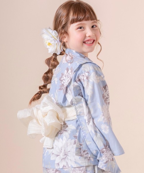 Catherine Cottage(キャサリンコテージ)の「2WAYセパレート浴衣セット【ZOZO限定先行予約受付中】(浴衣・キッズ・ピンク系5/ブラック系3/サックスブルー系/ブルーパープル/ネイビー系1/ベージュ系9/ダークネイビー/ブルー系5/グリーン×ピンク/オレンジ系6/ピンク系6/ネイビー系2/ライラック系9/レッド系9/モーブ系6/ブラック系/ミント/ピンク系2/ピンク系1/ブラック系9/ブルー系6/ネイビー系5/ライラック系1/ホワイト×ブルー/ブラック/ライトブルー・M/S/XS/L)」の10枚目の写真