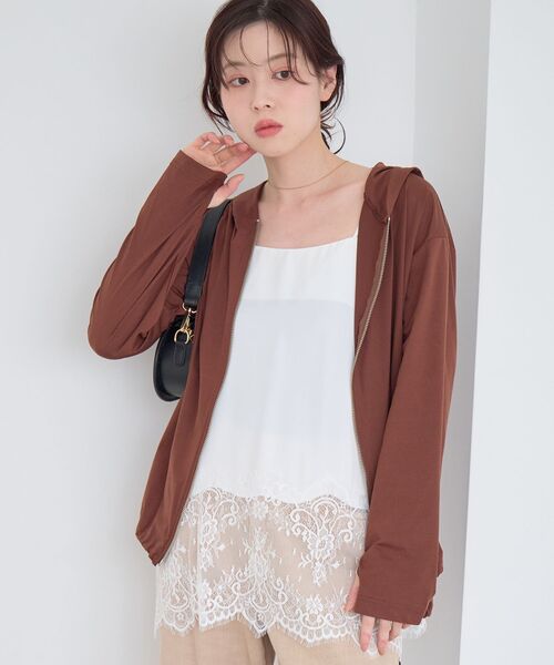 le.coeur blanc（ルクールブラン）の「《WEB限定アイテム》UVカットパーカー（パーカー・レディース・カーキオリーブ/ブラック/ライトグレー/ブラウン・38）」の12枚目の写真