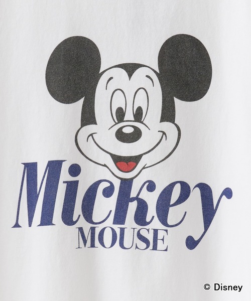 GOOD ROCK SPEED（グッドロックスピード）の「GOOD ROCK SPEED/グッドロックスピード / Disney / MickeyMouse / ピグメント加工プリントデザイン クルーネックTシャツ2026年春夏（Tシャツ/カットソー・メンズ・ホワイト/ブラウン・S/M/L）」の5枚目の写真