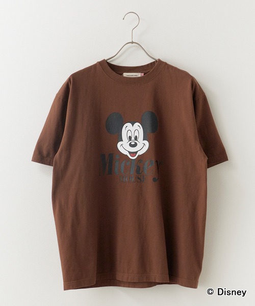 GOOD ROCK SPEED（グッドロックスピード）の「GOOD ROCK SPEED/グッドロックスピード / Disney / MickeyMouse / ピグメント加工プリントデザイン クルーネックTシャツ2026年春夏（Tシャツ/カットソー・メンズ・ホワイト/ブラウン・S/M/L）」の13枚目の写真