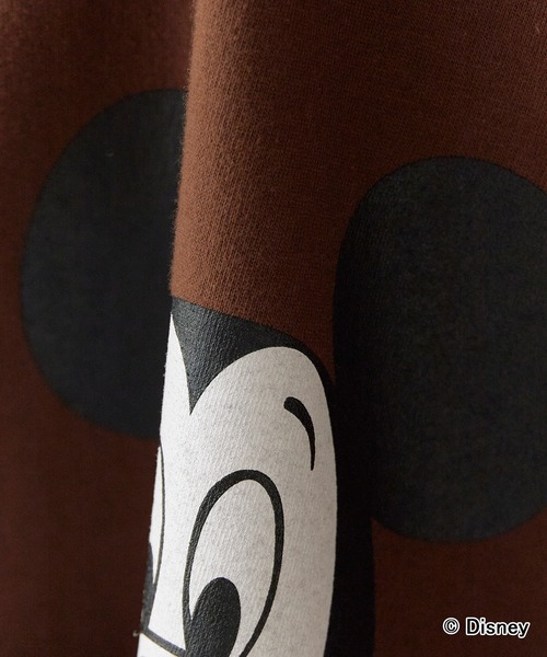 GOOD ROCK SPEED（グッドロックスピード）の「GOOD ROCK SPEED/グッドロックスピード / Disney / MickeyMouse / ピグメント加工プリントデザイン クルーネックTシャツ2026年春夏（Tシャツ/カットソー・メンズ・ホワイト/ブラウン・S/M/L）」の3枚目の写真