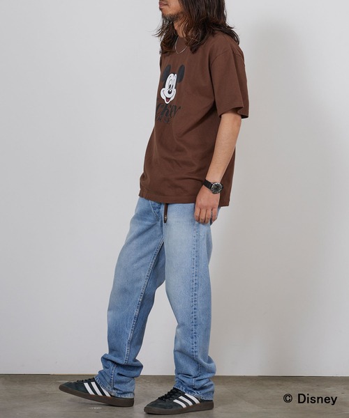 GOOD ROCK SPEED（グッドロックスピード）の「GOOD ROCK SPEED/グッドロックスピード / Disney / MickeyMouse / ピグメント加工プリントデザイン クルーネックTシャツ2026年春夏（Tシャツ/カットソー・メンズ・ホワイト/ブラウン・S/M/L）」の7枚目の写真