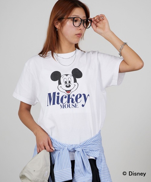 GOOD ROCK SPEED（グッドロックスピード）の「GOOD ROCK SPEED/グッドロックスピード / Disney / MickeyMouse / ピグメント加工プリントデザイン クルーネックTシャツ2026年春夏（Tシャツ/カットソー・メンズ・ホワイト/ブラウン・S/M/L）」の18枚目の写真