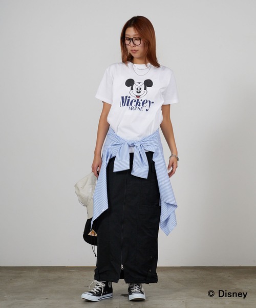 GOOD ROCK SPEED（グッドロックスピード）の「GOOD ROCK SPEED/グッドロックスピード / Disney / MickeyMouse / ピグメント加工プリントデザイン クルーネックTシャツ2026年春夏（Tシャツ/カットソー・メンズ・ホワイト/ブラウン・S/M/L）」の16枚目の写真