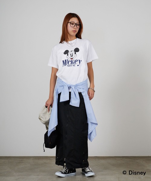 GOOD ROCK SPEED（グッドロックスピード）の「GOOD ROCK SPEED/グッドロックスピード / Disney / MickeyMouse / ピグメント加工プリントデザイン クルーネックTシャツ2026年春夏（Tシャツ/カットソー・メンズ・ホワイト/ブラウン・S/M/L）」の15枚目の写真