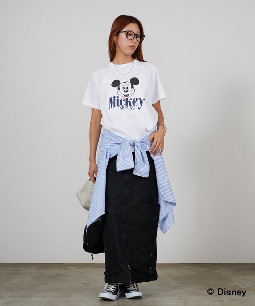 GOOD ROCK SPEED（グッドロックスピード）の「GOOD ROCK SPEED/グッドロックスピード / Disney / MickeyMouse / ピグメント加工プリントデザイン クルーネックTシャツ2026年春夏（Tシャツ/カットソー・メンズ・ホワイト/ブラウン・S/M/L）」の14枚目の写真