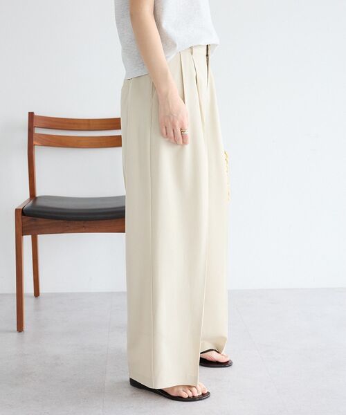 CRAFT STANDARD BOUTIQUE（クラフトスタンダードブティック）の「タックイージーワイドパンツ（その他パンツ・レディース・ブラウン/杢グレー/ライトベージュ・M/L）」の7枚目の写真