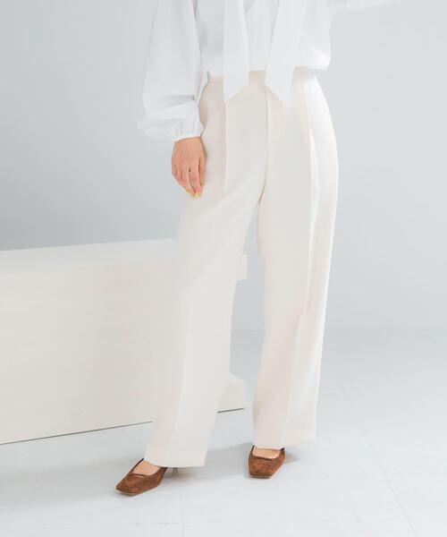 URBAN RESEARCH ROSSO WOMEN（アーバンリサーチ　ロッソ）の「DONEEYU　ダブルクロスワイドパンツ（その他パンツ・レディース・オフホワイト/ブラック・36/38）」の9枚目の写真