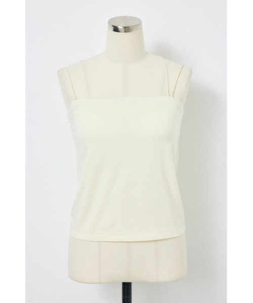 AZUL by moussy（アズールバイマウジー）の「カップ付きチューブトップ(レギュラー)（キャミソール・レディース・オフホワイト/ブラウン/ライム/ブラック・MEDIUM/SMALL）」の2枚目の写真