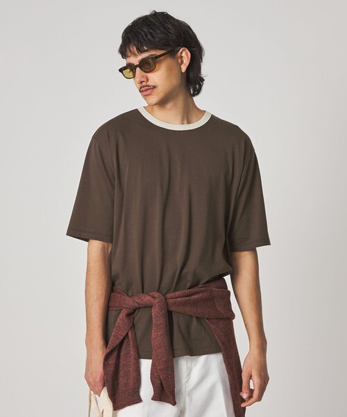 Steven Alan（スティーブンアラン）の「＜Steven Alan＞ リンガー クルーネック Tシャツ NARROW（Tシャツ/カットソー・メンズ・ダークブラウン/グレー系・XL/L/M/S）」の22枚目の写真