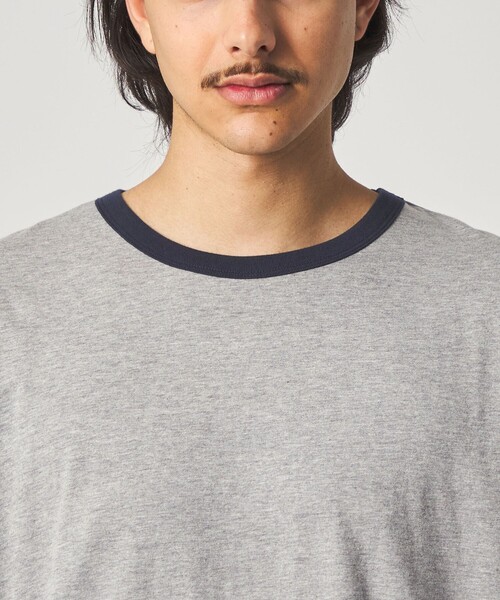 Steven Alan（スティーブンアラン）の「＜Steven Alan＞ リンガー クルーネック Tシャツ NARROW（Tシャツ/カットソー・メンズ・ダークブラウン/グレー系・XL/L/M/S）」の4枚目の写真