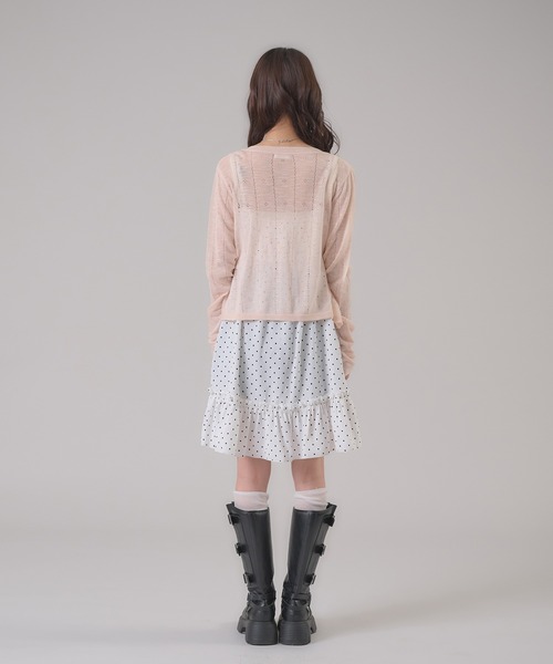 apres jour mignon(アプレジュールミニョン)の「アイレットシアーカーディガン(カーディガン/ボレロ・レディース・アイボリー/ピンク/ネイビー・フリー/LARGE)」の11枚目の写真
