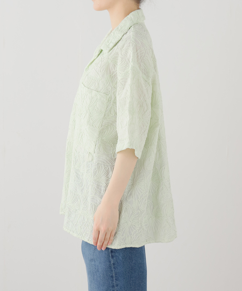 SEEALL（シーオール）の「SEEALL GENERAL PURPOSE SHIRT SAU63 SH386：シャツ（シャツ/ブラウス・レディース・グリーン・46）」の4枚目の写真