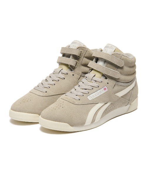 Reebok(リーボック)の「REEBOK F/S HI(リーボック フリースタイル ハイ)(スニーカー・レディース・ベージュ・23cm/23.5cm/24cm/24.5cm/25cm)」の1枚目の写真