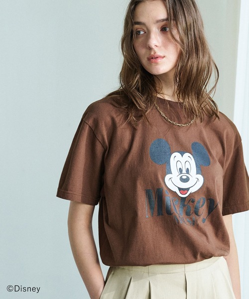 N.O.R.C(ノーク)の「【GOOD ROCK SPEED】MICKEY MOUSE / ロゴ Tシャツ(Tシャツ/カットソー・レディース・ホワイト/ブラウン・フリー)」の2枚目の写真