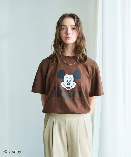 N.O.R.C(ノーク)の「【GOOD ROCK SPEED】MICKEY MOUSE / ロゴ Tシャツ(Tシャツ/カットソー・レディース・ホワイト/ブラウン・フリー)」の12枚目の写真