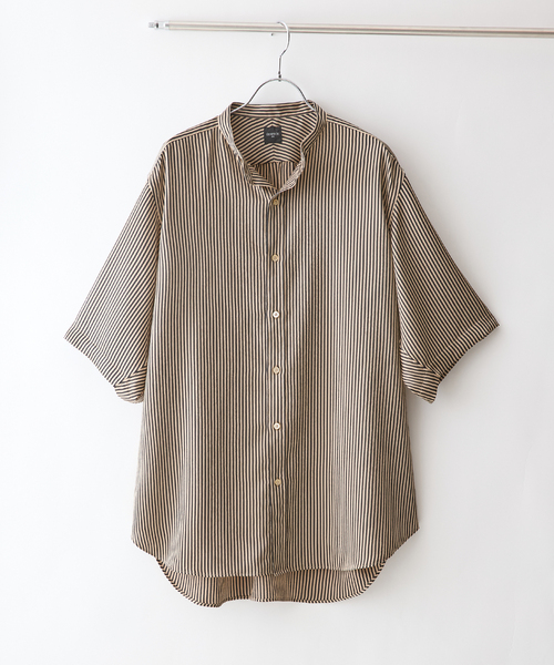 EDIFICE（エディフィス）の「パターンクリスプ ショートスリーブ バンドカラーシャツ（シャツ/ブラウス・メンズ・ベージュ/ブラック/グレー・SMALL/MEDIUM/LARGE）」の3枚目の写真