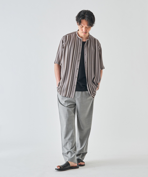 EDIFICE（エディフィス）の「パターンクリスプ ショートスリーブ バンドカラーシャツ（シャツ/ブラウス・メンズ・ベージュ/ブラック/グレー・SMALL/MEDIUM/LARGE）」の6枚目の写真